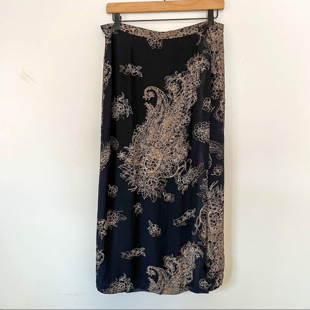 VINTAGE Talbots printed maxi wrap skirt size 12